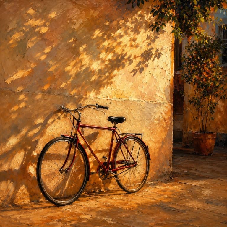 AI-generated style transfer sample from a bicycle source image